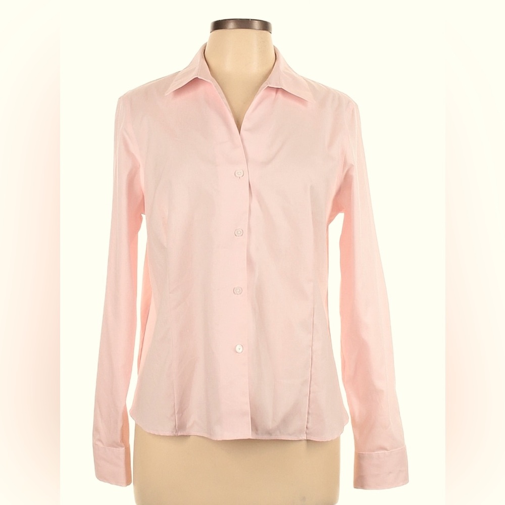 Vintage Anne Klein Button-Up Blouse, Pink, Size Large